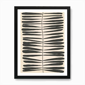 Tropical Leaves Black Art Print