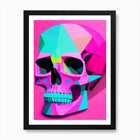 Skull With Pop Art Influences Pink Paul Klee Art Print