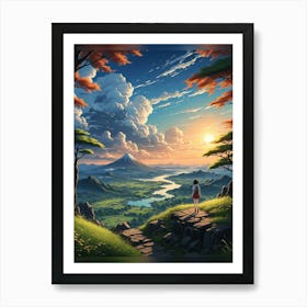 Dawn And Trees Art Print