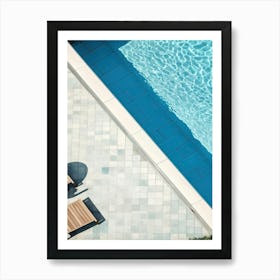 Swimming Pool Wooden Chairs Art Print