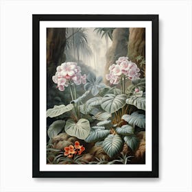 Vintage Jungle Botanical Illustration African Violet 2 Art Print