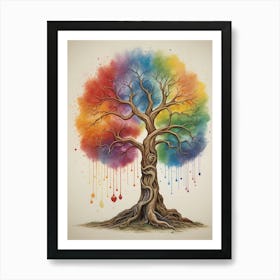 Rainbow Tree Art Print