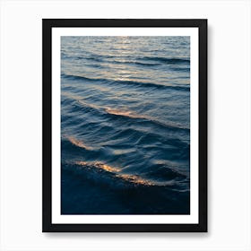 Ocean Waves And Orange Sunlight Art Print