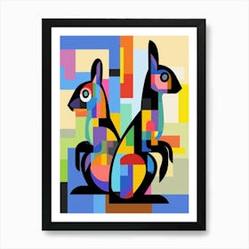 Squirrel Abstract Pop Art 4 Poster