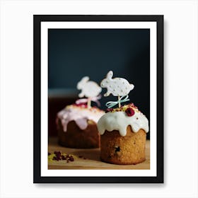 Easter Bunny Cupcakes Art Print