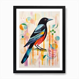 Bird Painting Collage Crow 2 Art Print