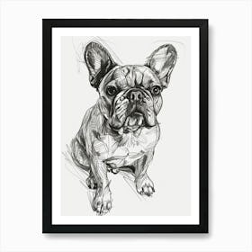 French Bulldog Line Sketch 3 Art Print