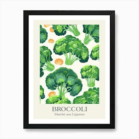 Marche Aux Legumes Broccoli Summer Illustration 2 Art Print