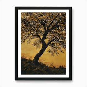 Lone Tree At Sunset 3 Art Print