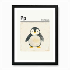 Animals Alphabet Penguin 2 Art Print