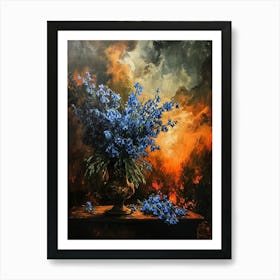 Baroque Floral Still Life Bluebell 2 Art Print