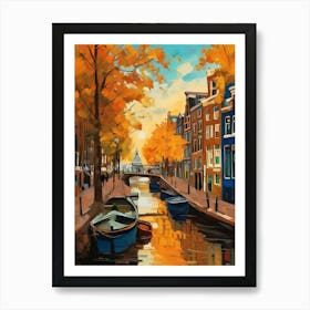 Wall painting print, Amsterdam, Netherlands, landscape art, Van Gogh style, fine art..223 Art Print