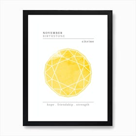 November Birthstone | Citrine Art Print