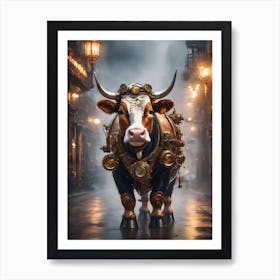Steampunk Cow Art Print
