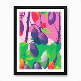 Olive Risograph Retro Poster Fruit Art Print