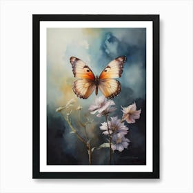 Butterfly On A Flower Art Print