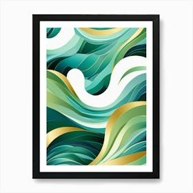 Abstract Background With Waves Art Print