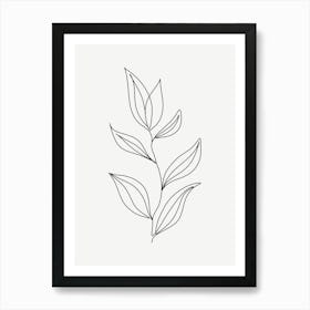 Line Drawing Of A Leaf Art Print