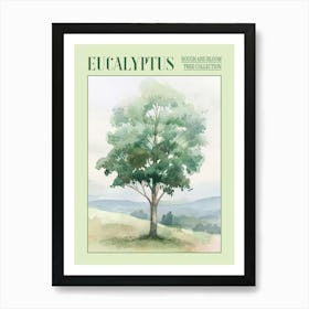 Eucalyptus Tree Atmospheric Watercolour Painting 4 Poster Art Print