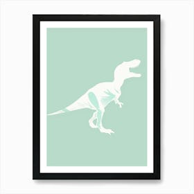 Mint Dinosaur Silhouette 1 Art Print