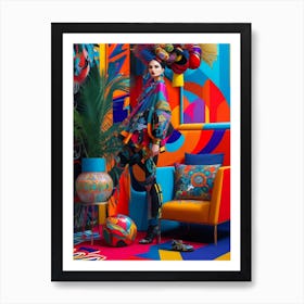 Maximalism's Boldness and Fusion of abstract forms, vibrant colors 5 Art Print