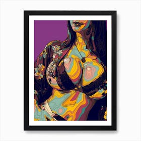 Abstract Geometric Sexy Girl (47) Art Print