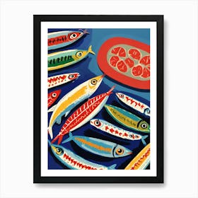 Fish On A Plate Art Print