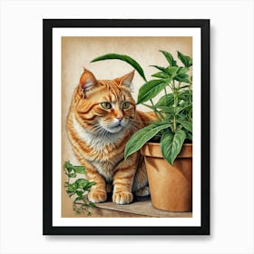 Orange Tabby Cat Art Print