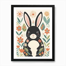 Floral Cute Baby Bunny Nursery (24) Art Print