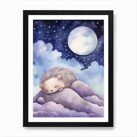 Baby Porcupine 1 Sleeping In The Clouds Art Print
