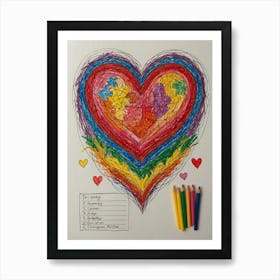 Heart Shaped Puzzle Art Print