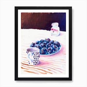 Still Life With Plums Art Print