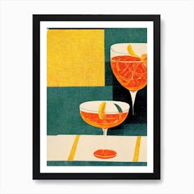 Cocktail Hour 70s Abstract Art Print