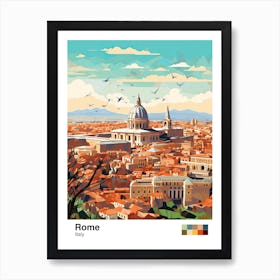 Rome, Italy, Geometric Illustration 4 Poster Art Print