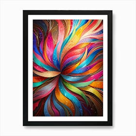 Abstract Colorful Flower Art Print