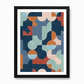 Abstract Pattern in Blue and Teal Art Print