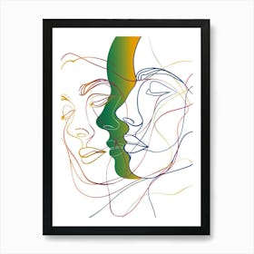 Simplicity Lines Woman Abstract Portraits 1 Art Print