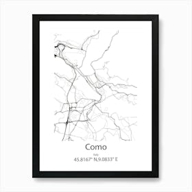 Como,Italy Minimalist Map Art Print