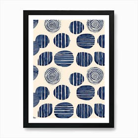 Blue And White Swirls 1 Art Print