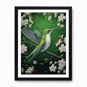 Ohara Koson Inspired Bird Painting Hummingbird 1 Art Print