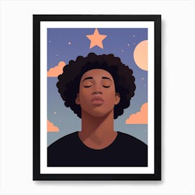 Mystical Star Portrait Art Print