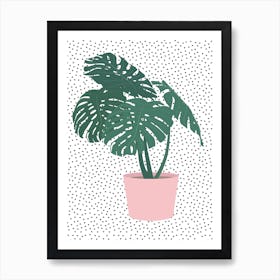 Polka Dot Monstera Deliciosa Art Print