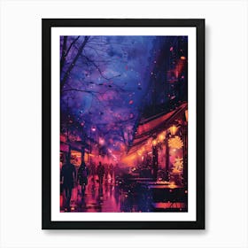 Paris At Night, Vibrant, Bold Colors, Pop Art Art Print