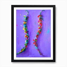 Chillies On Purple Poster