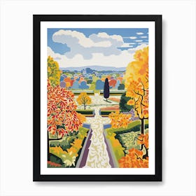 Gardens Of The Palace Of Versailles, France In Autumn Fall Illustration 1 Art Print