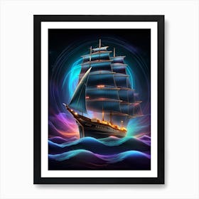 Ship In The Ocean Art Print