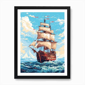 Sailing Ship In The Ocean 2 Art Print