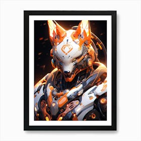 Futuristic Wolf 1 Art Print