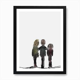 Three People Holding Hands Art Print