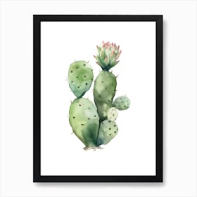 Turks Head Cactus Watercolour Drawing 3 Art Print